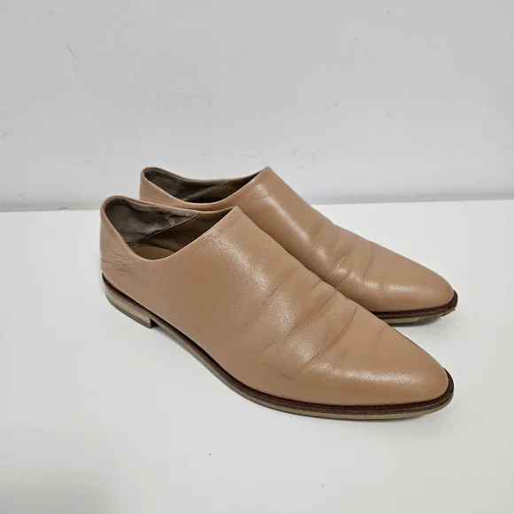 Everlane Modern Babo Mule Flats Slip On Leather Size 7 Pointy Toe Beige - Picture 2 of 7